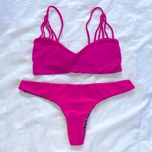 Acacia Swimwear set in Guava Pop